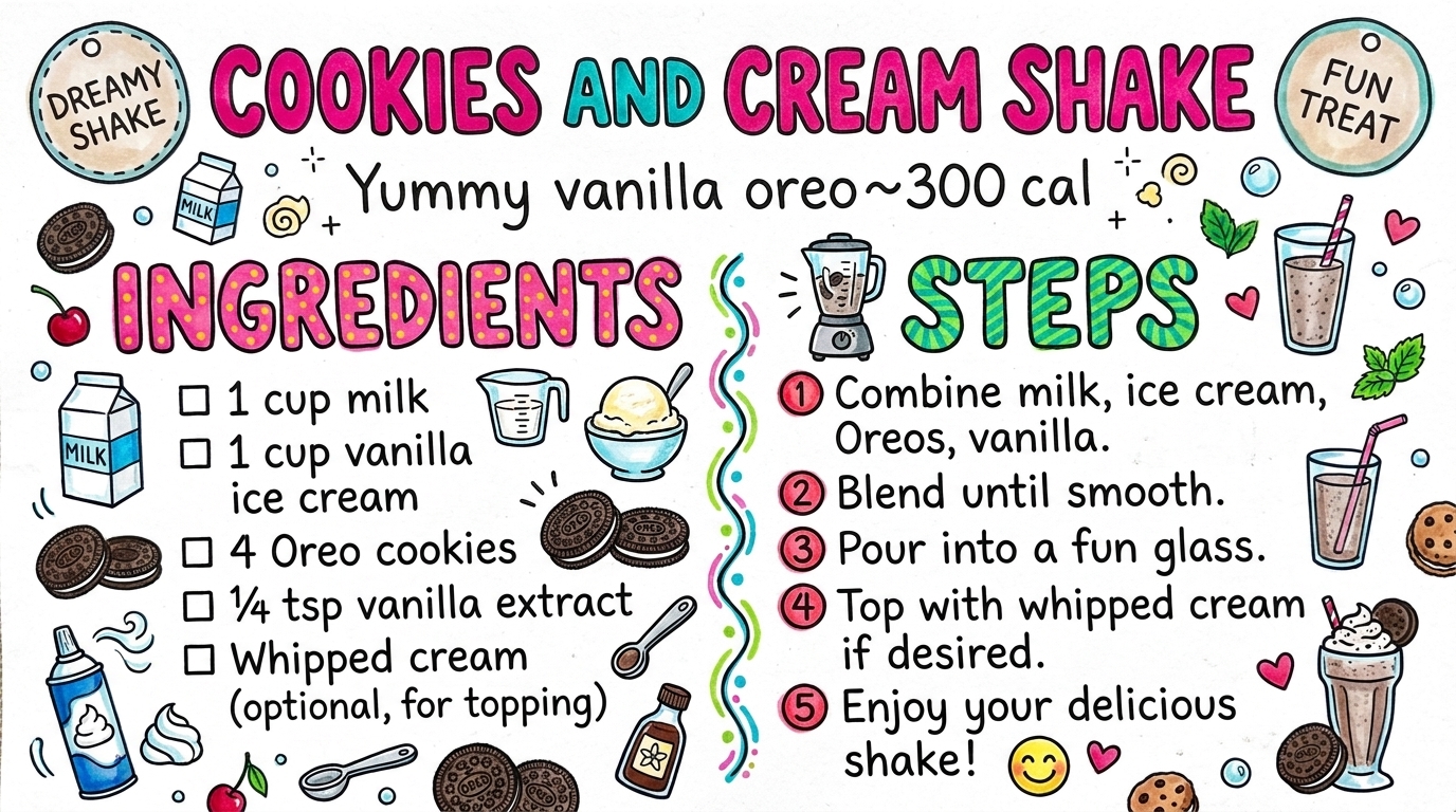 Hand-drawn recipe card by Brycen (age 11)