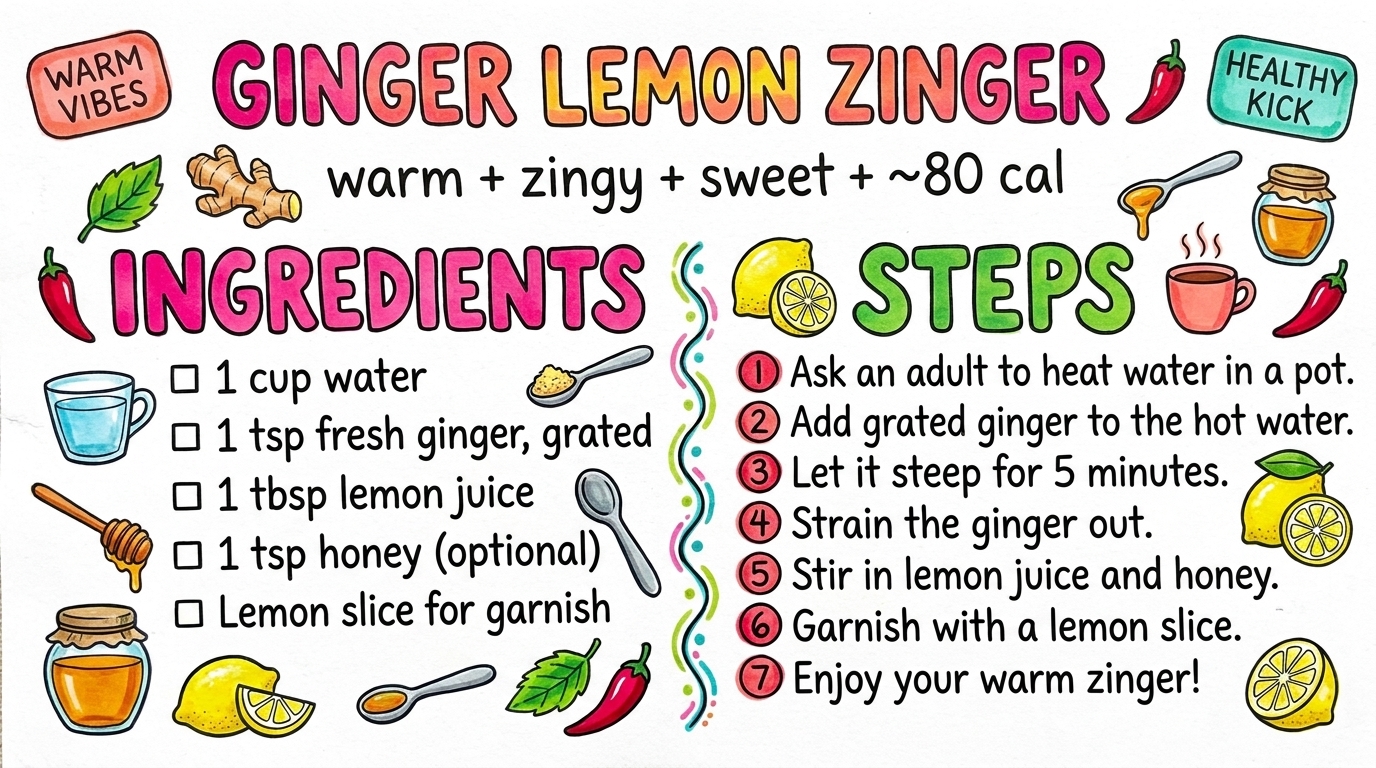Hand-drawn recipe card by Brycen (age 11)