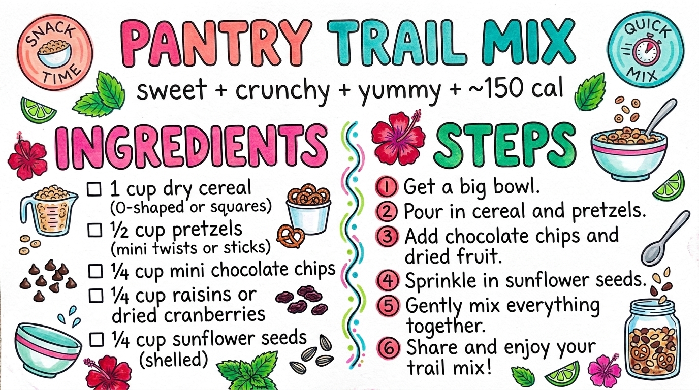 Hand-drawn recipe card by Brycen (age 11)