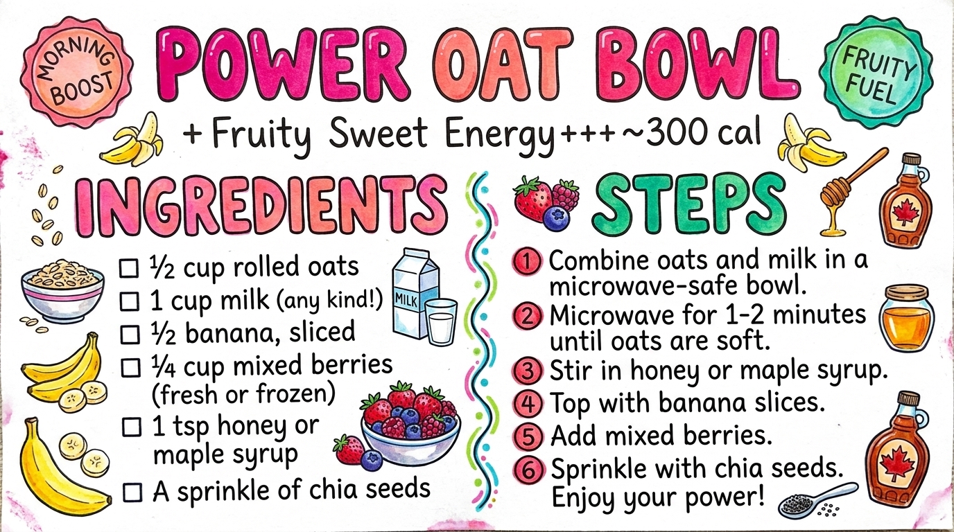Hand-drawn recipe card by Brycen (age 11)