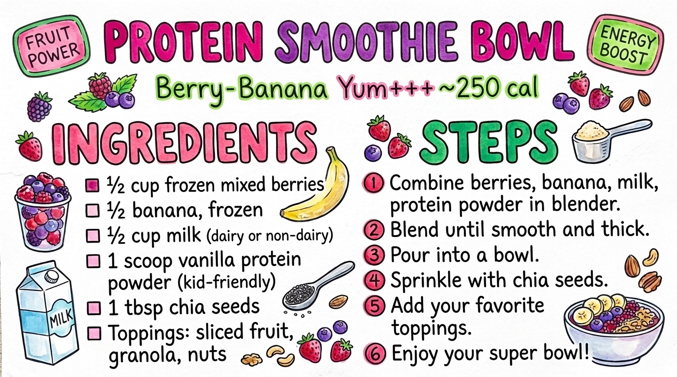 Hand-drawn recipe card by Brycen (age 11)