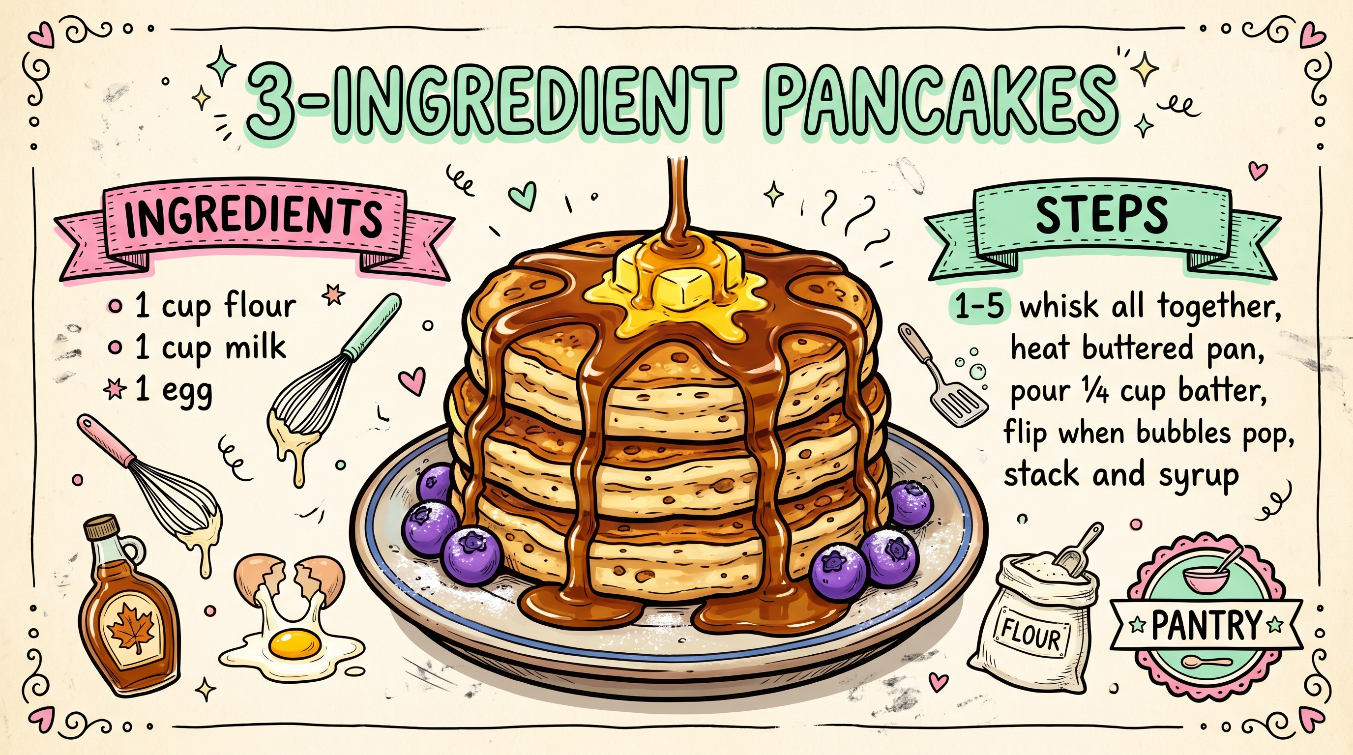 Hand-drawn recipe card by Brycen (age 11)