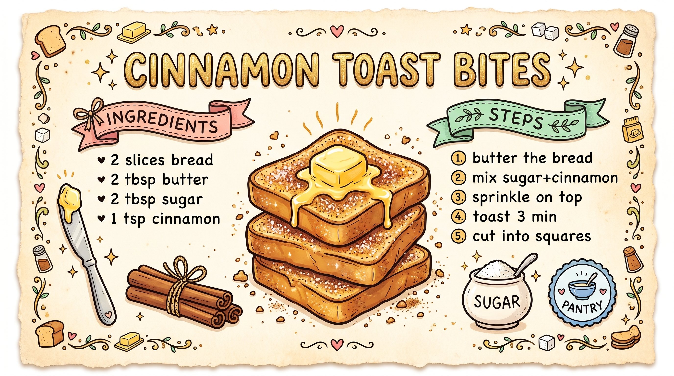 Hand-drawn recipe card by Brycen (age 11)